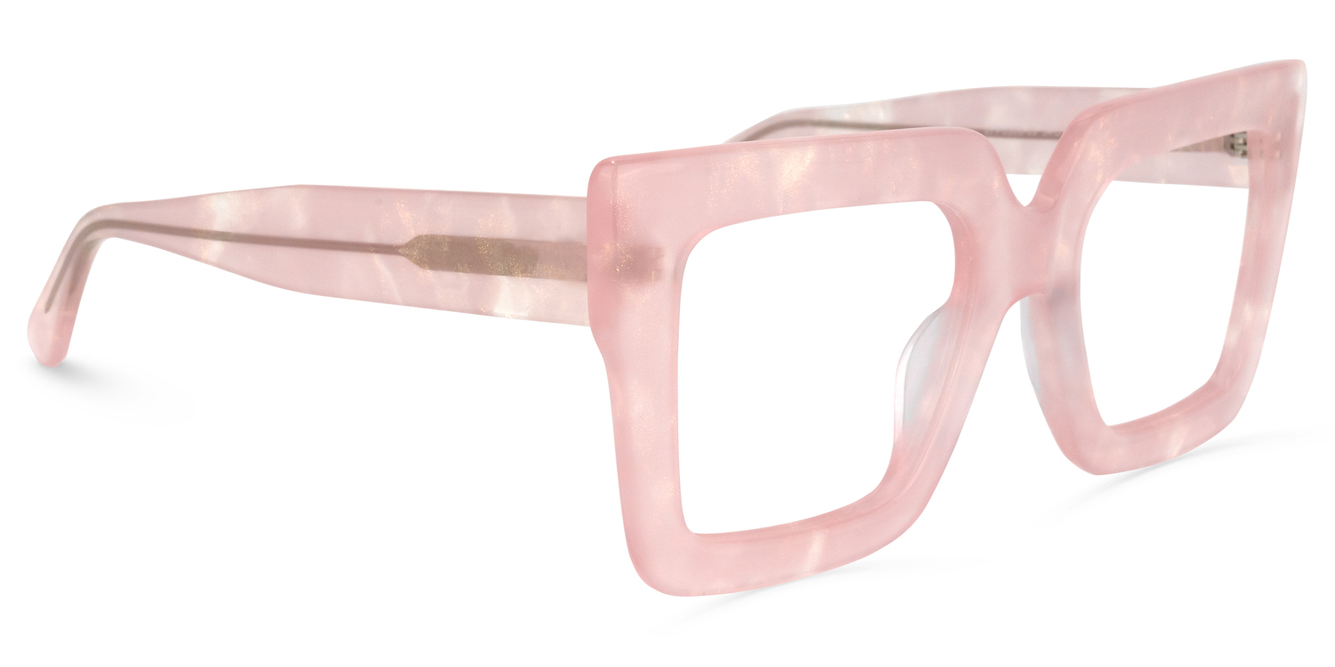 Brandon Square Pink Wide Frame Glasses | ZEELOOL UK2