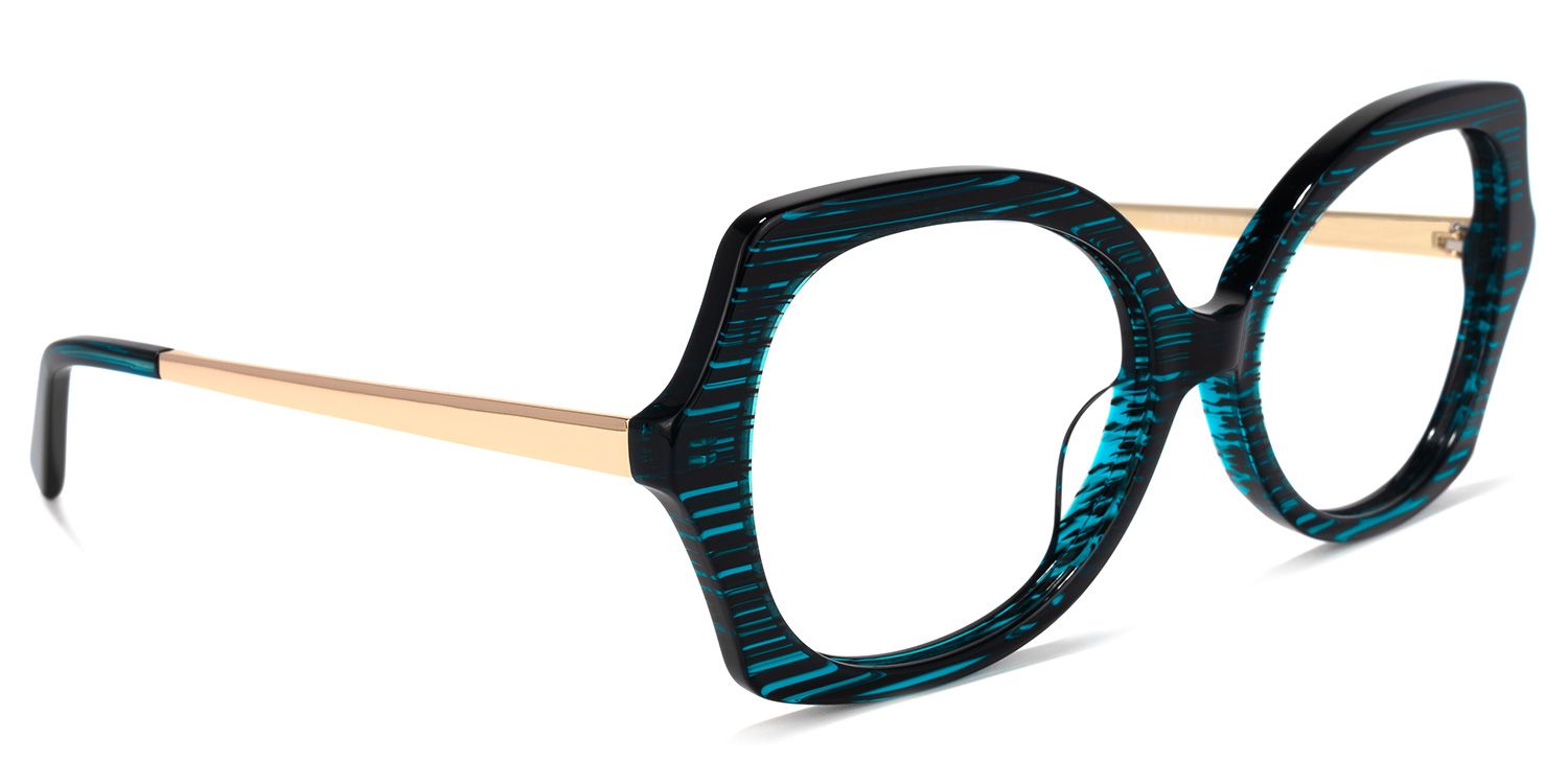 Sugarplum Geometric Blue Glasses | ZEELOOL UK2