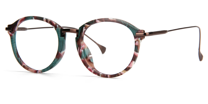 Anemone Round Green-Floral Glasses  | ZEELOOL UK2