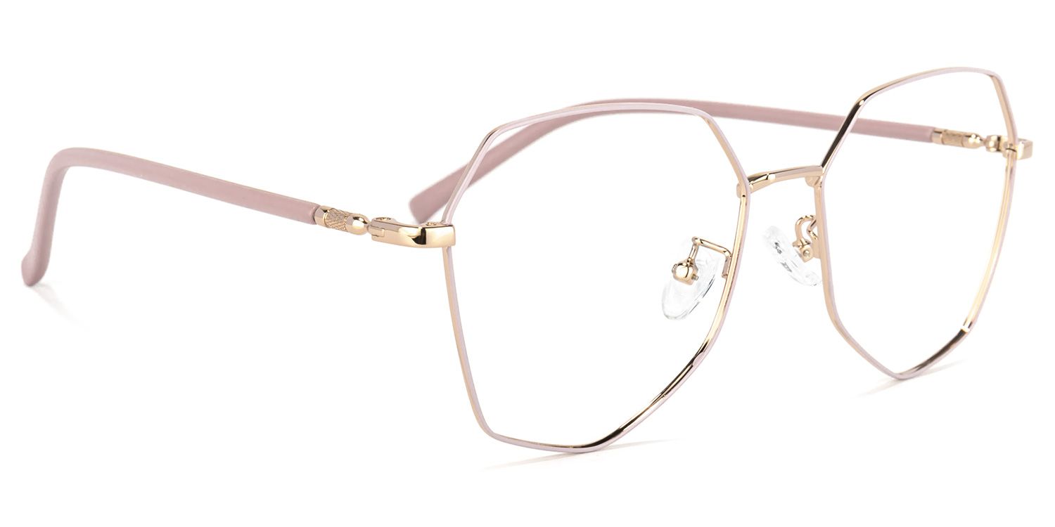 Bivins Geometric Pink Glasses | ZEELOOL UK4