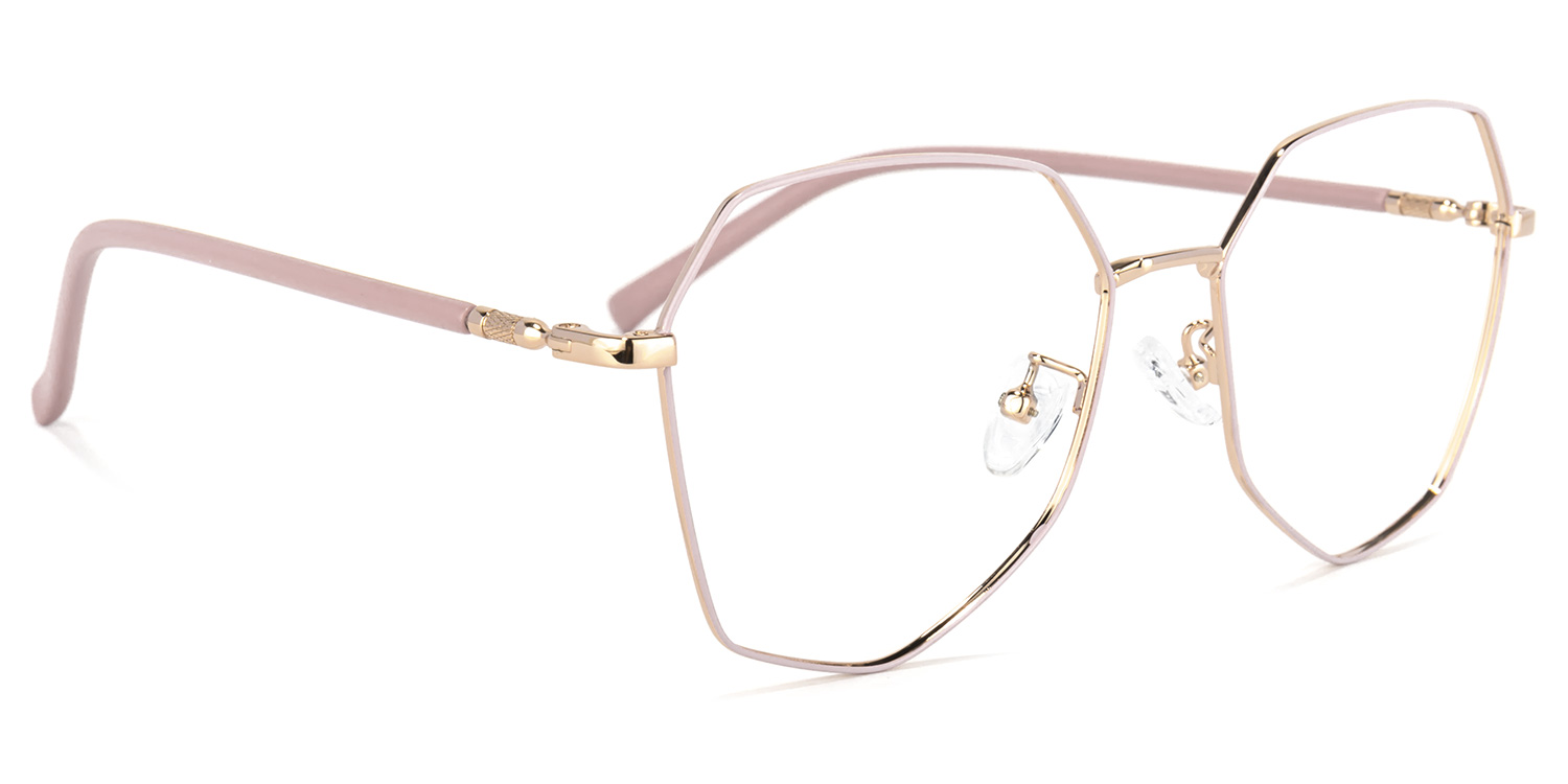 Bivins Geometric Pink Glasses | ZEELOOL UK4