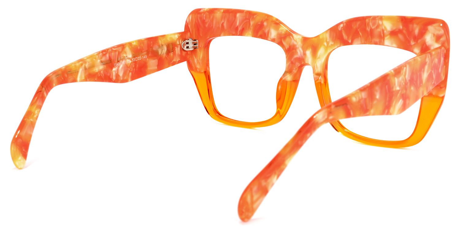 Charmaine Cat Eye Orange Glasses | ZEELOOL UK4