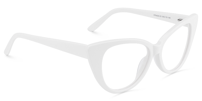 Cat Eye White Glasses | ZEELOOL UK3