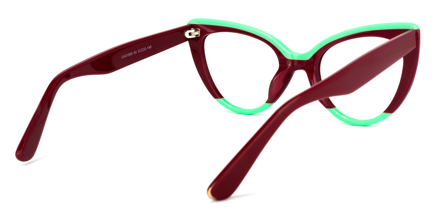 Claudette Cat Eye Burgundy Glasses | ZEELOOL UK7