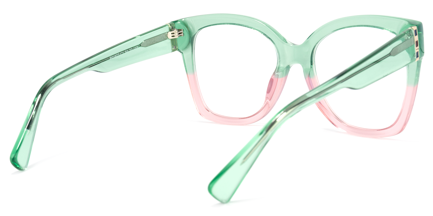 Tyson Square Green-Pink Glasses | ZEELOOL UK4