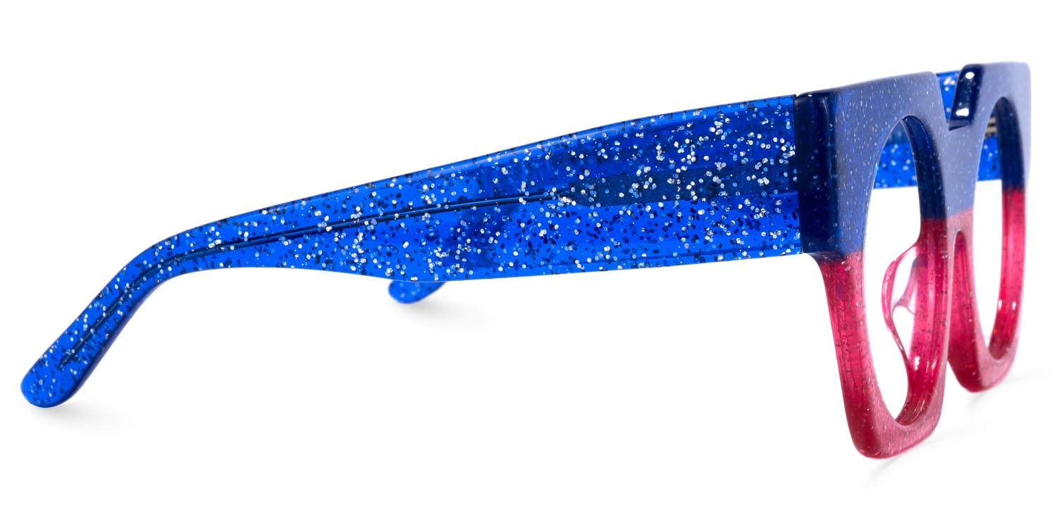 Geometric Blue Glasses | ZEELOOL UK2