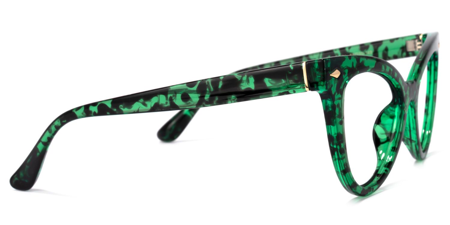 Colla Green-Floral Eyeglasses and Cat Eye Wide Frames2