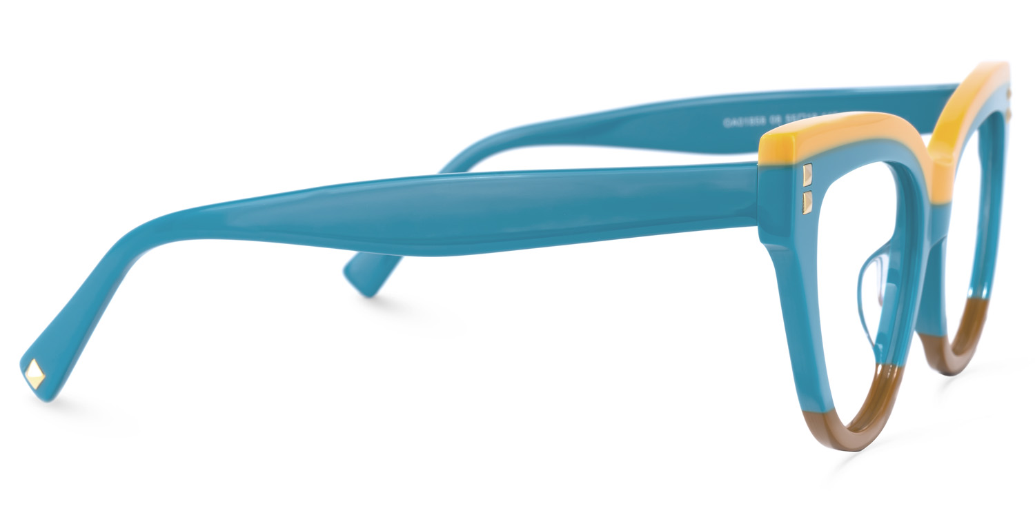 Cascata Cateye Peacock-Blue Glasses | ZEELOOL UK2