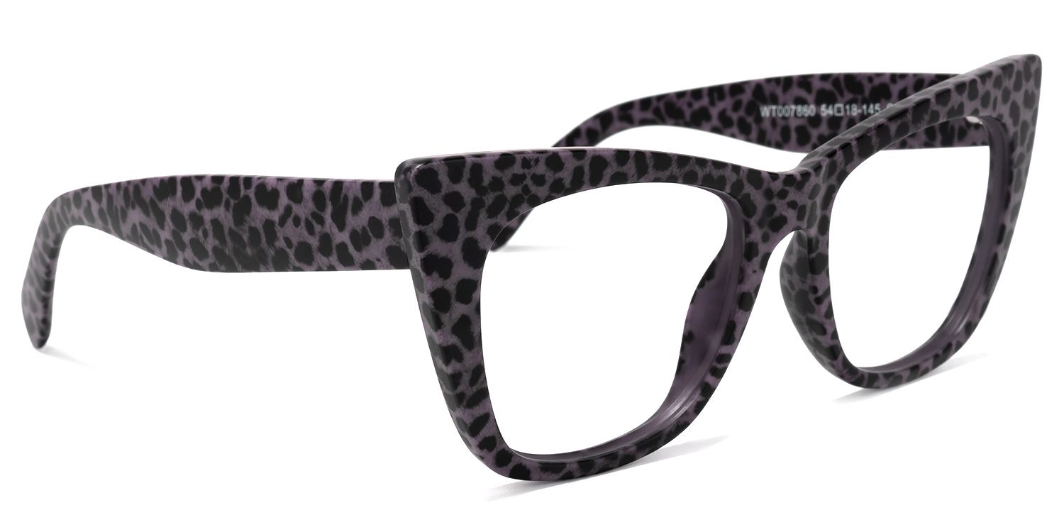 Fuller Cateye Purple-Leopard Glasses | ZEELOOL UK2