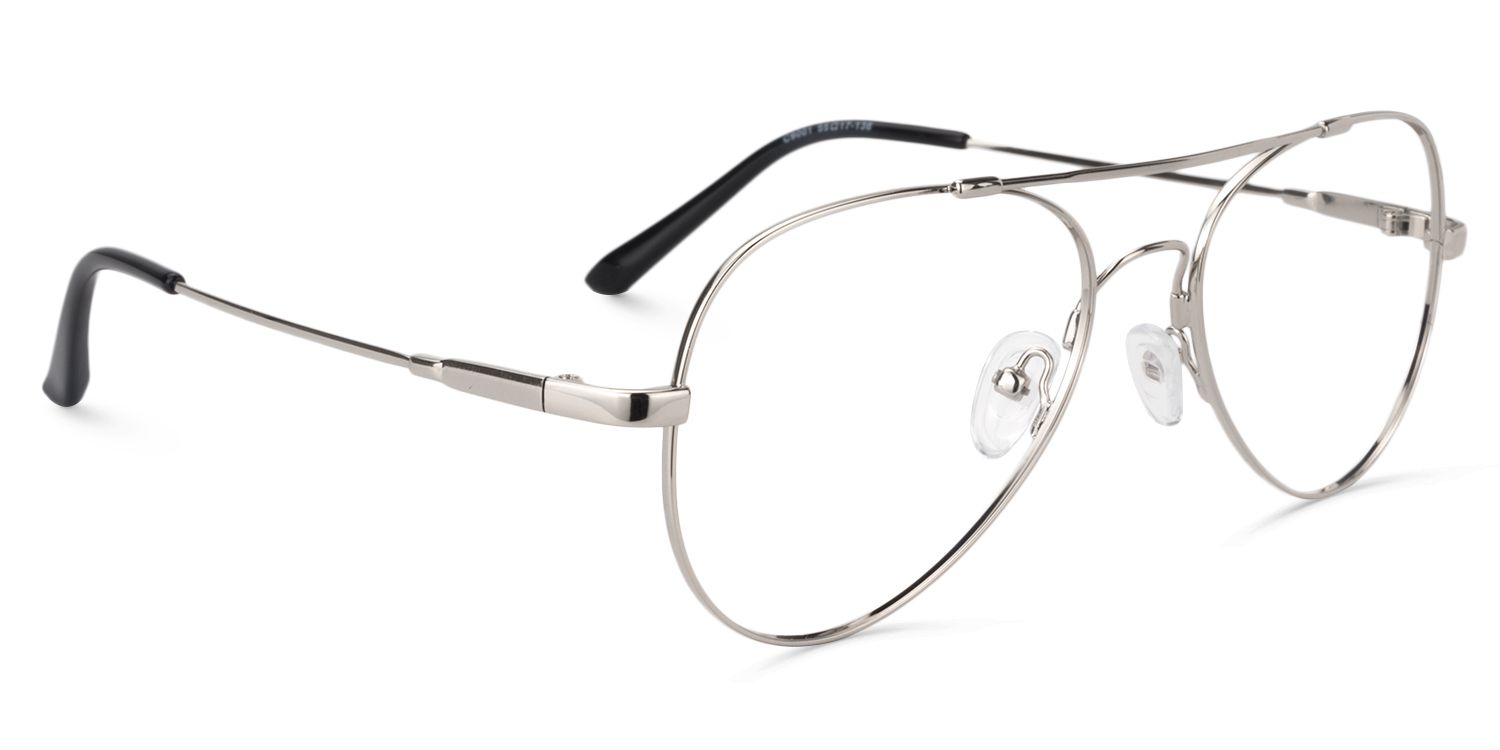 Aviator Silver Glasses | ZEELOOL UK2