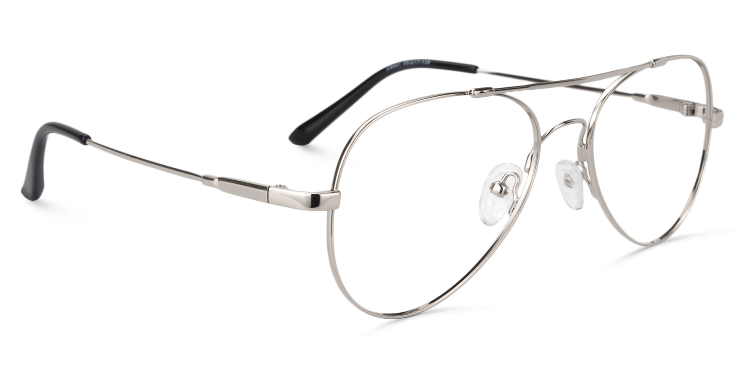 Chaima Aviator Silver Glasses2