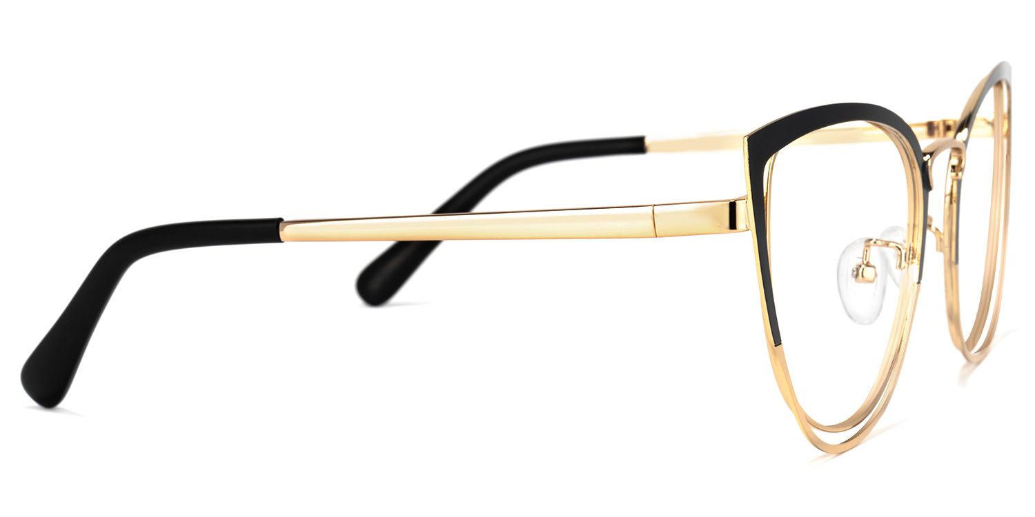 Harvey Cateye Eyeglasses with Black-Clear Two-Tone Frame2
