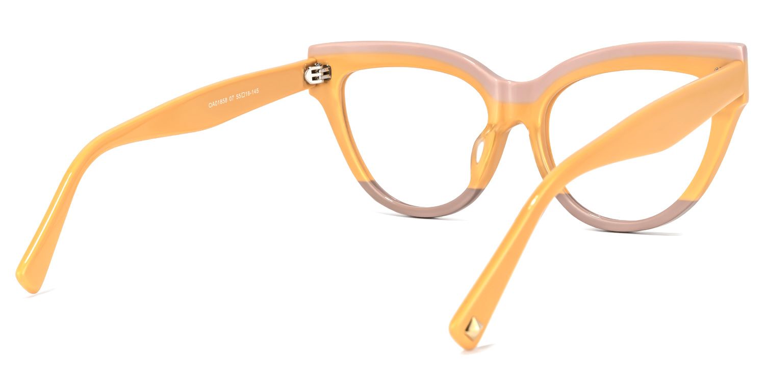 Cascata Cateye Earthy-Yellow Glasses | ZEELOOL UK3