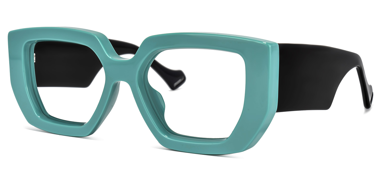 Reece Geometric Green Glasses1