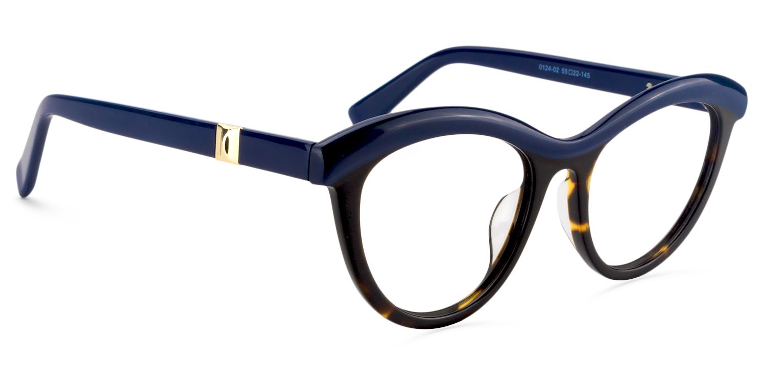 Cat Eye Blue Glasses | ZEELOOL UK3