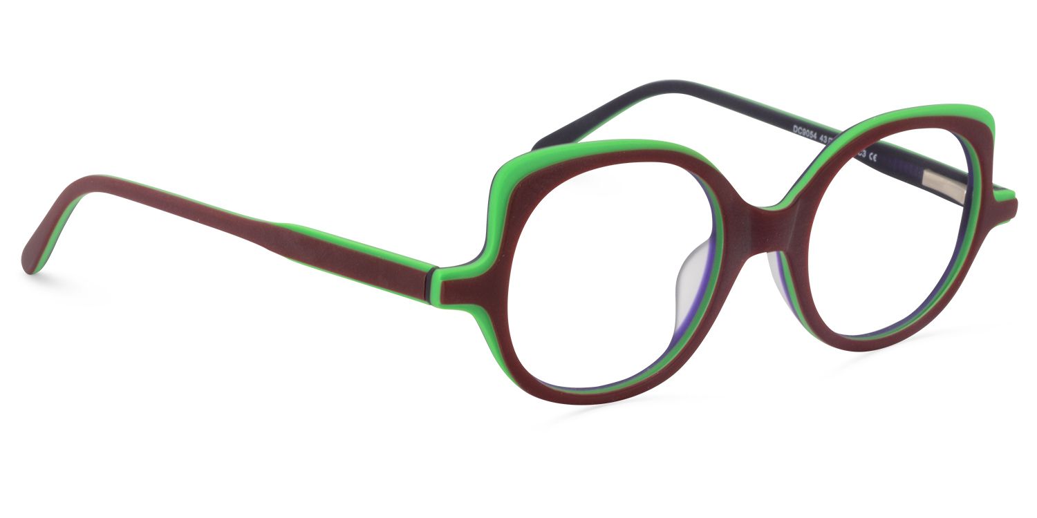 Round Dark-Red Glasses | ZEELOOL UK3