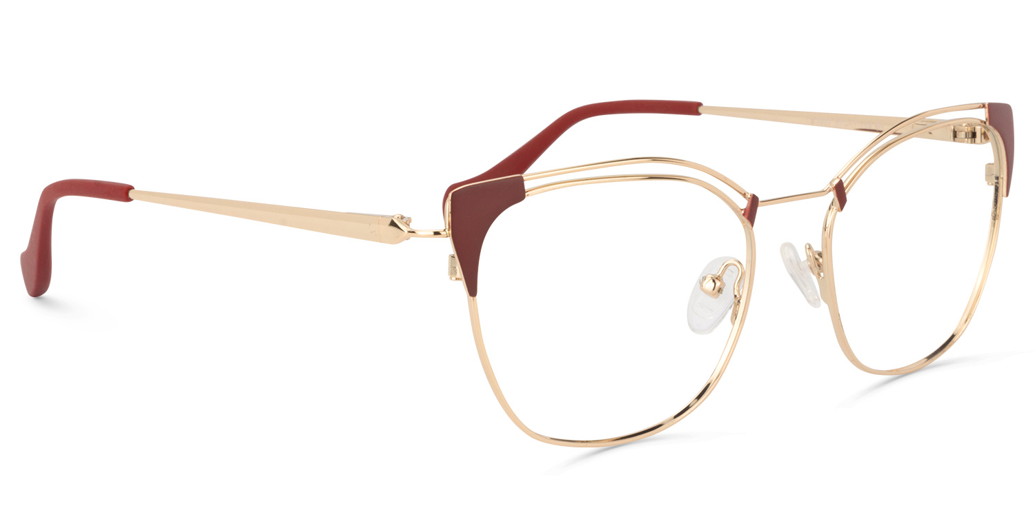 Square Dark-Red Glasses | ZEELOOL UK3