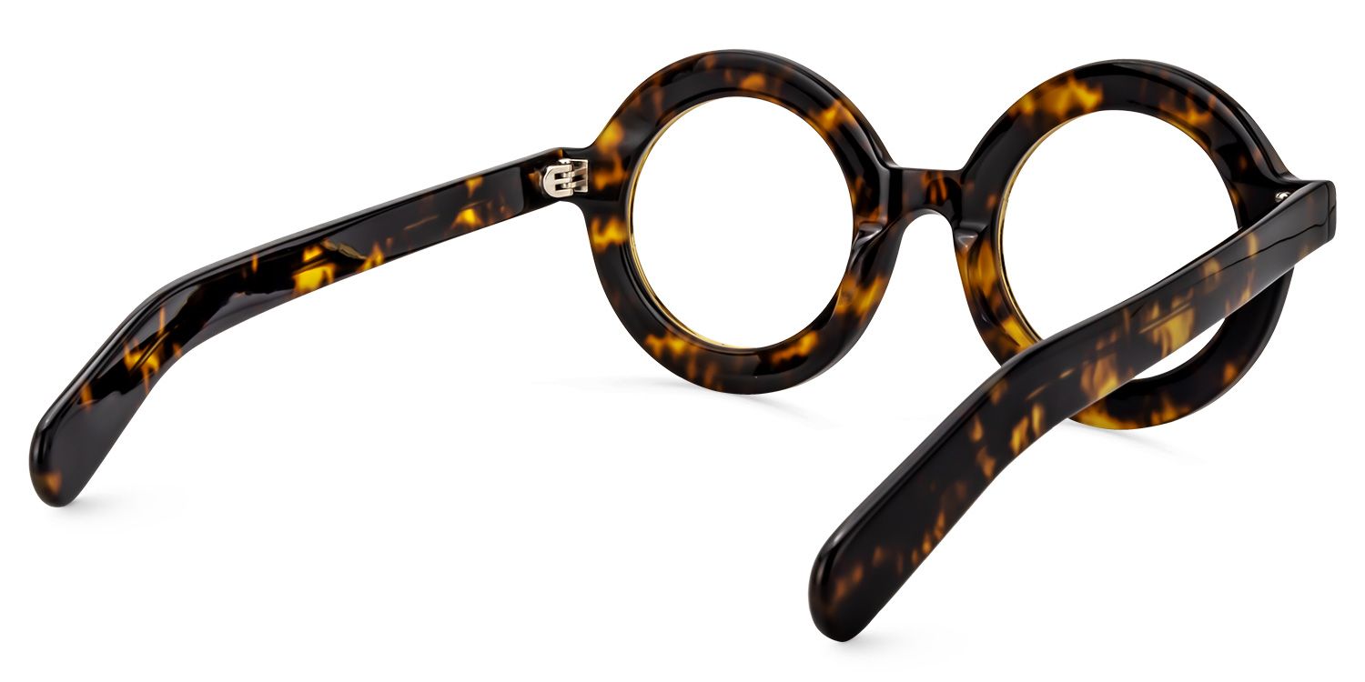 Round Yellow Tortoise Glasses | ZEELOOL UK4