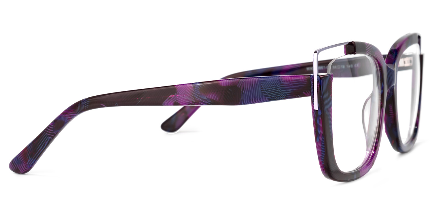 Dortch Square Purple-Floral Frame Glasses | ZEELOOL UK2