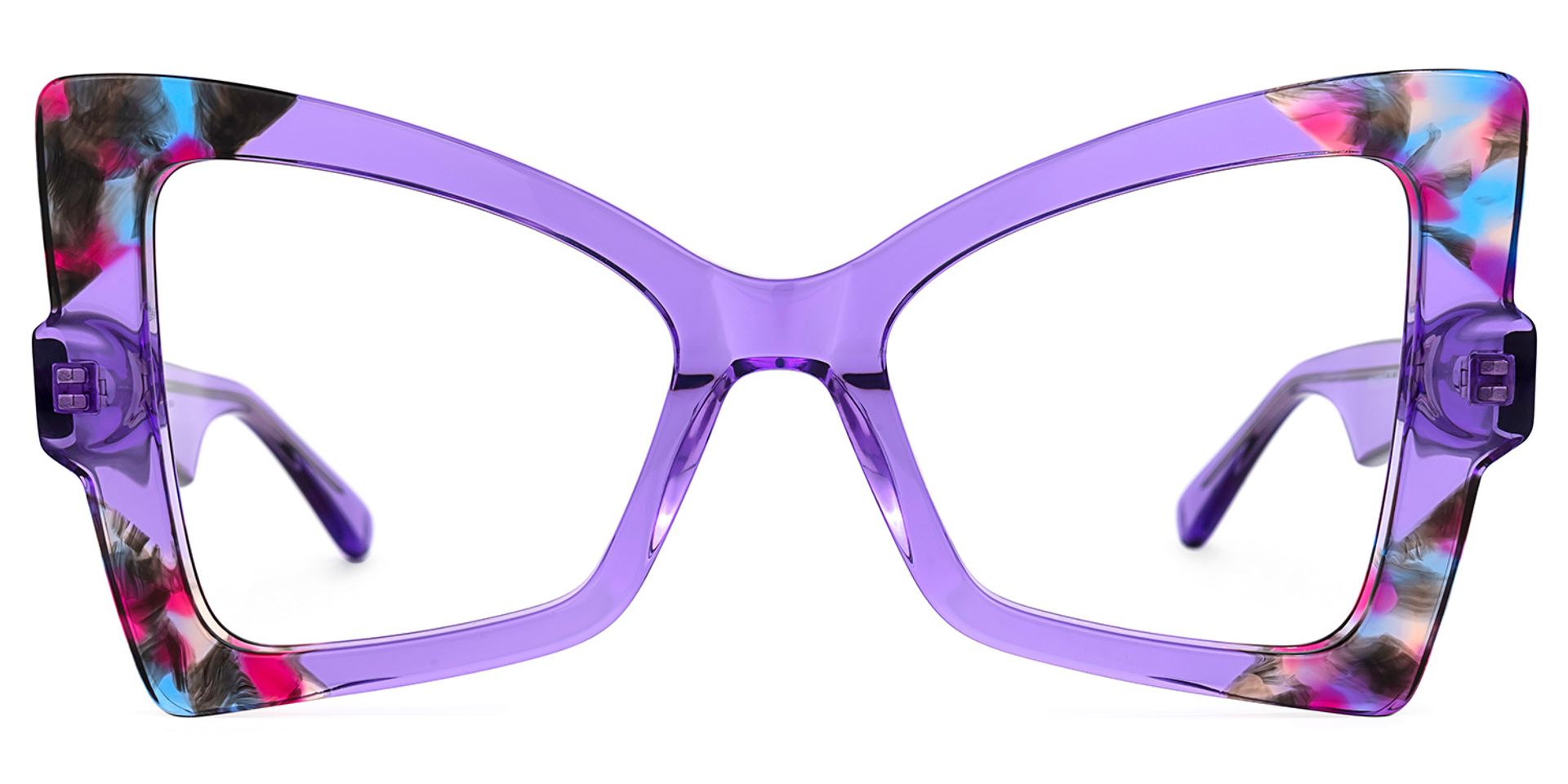 Joanie Geometric Purple Glasses | ZEELOOL UK0