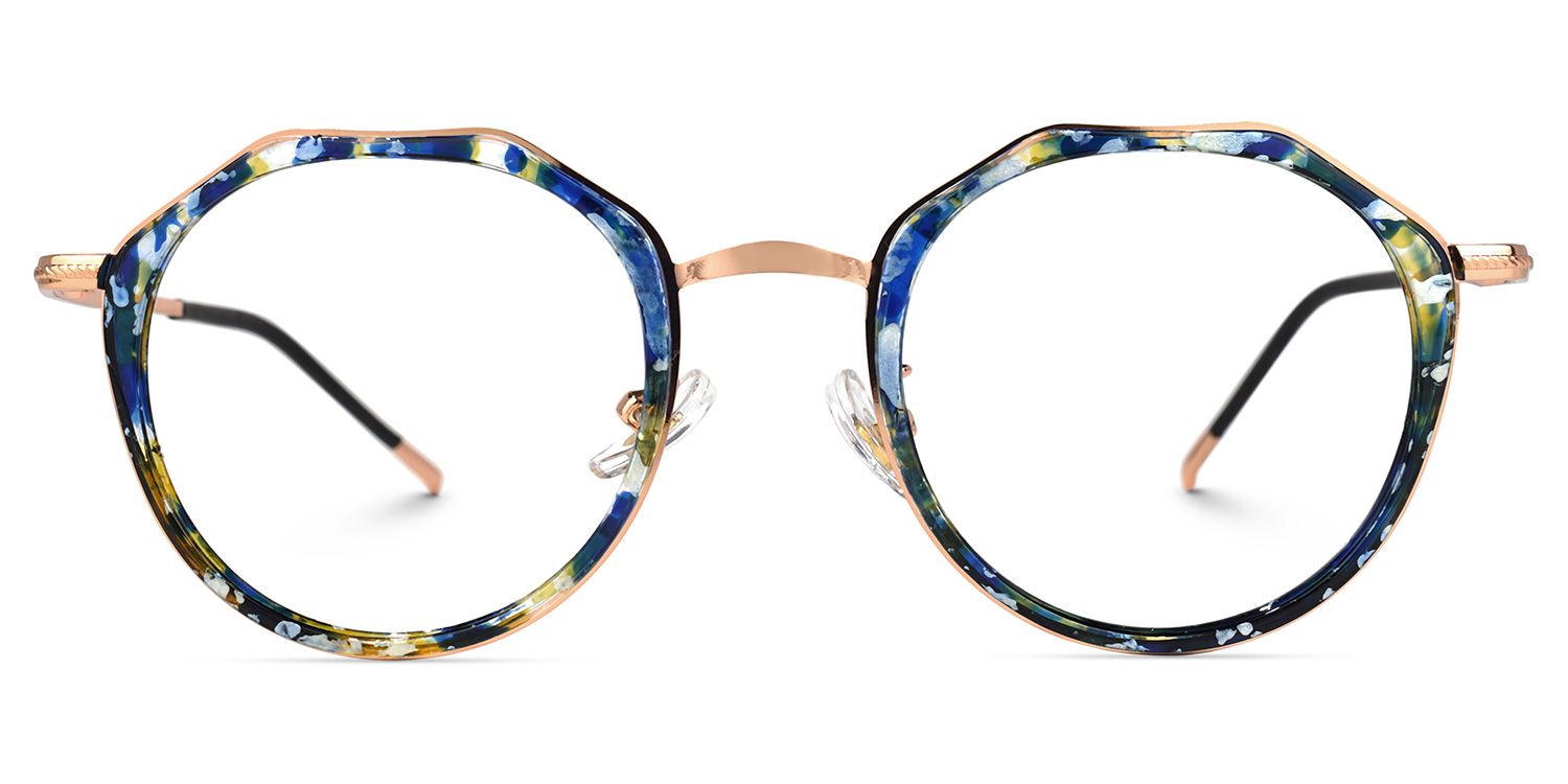 Gentry Geometric Blue-Floral Glasses | ZEELOOL UK0