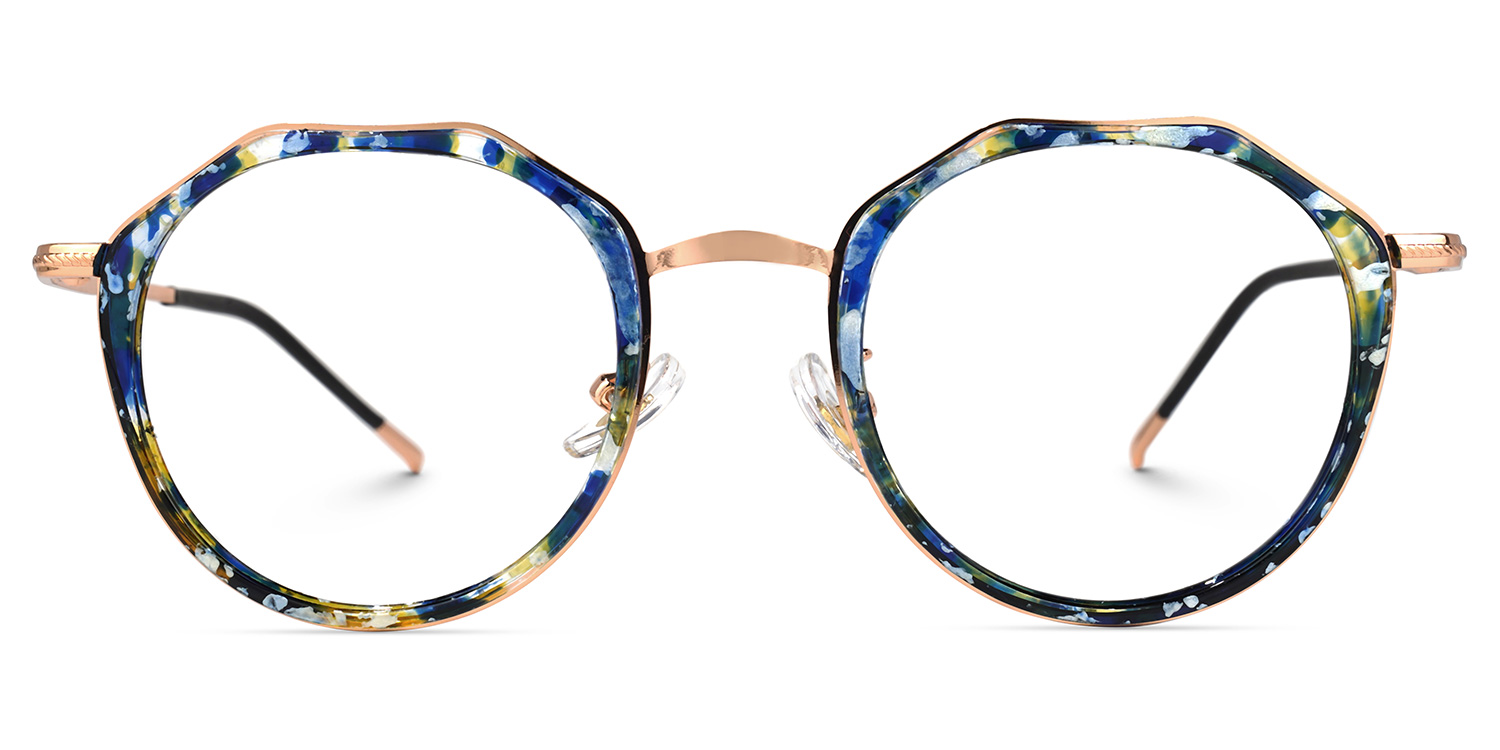 Gentry Geometric Blue-Floral Glasses | ZEELOOL UK0