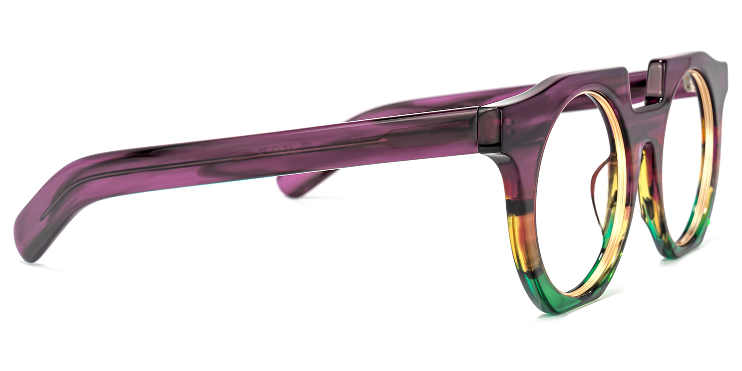 Mckoy Geometric Purple-Green Glasses | ZEELOOL UK3