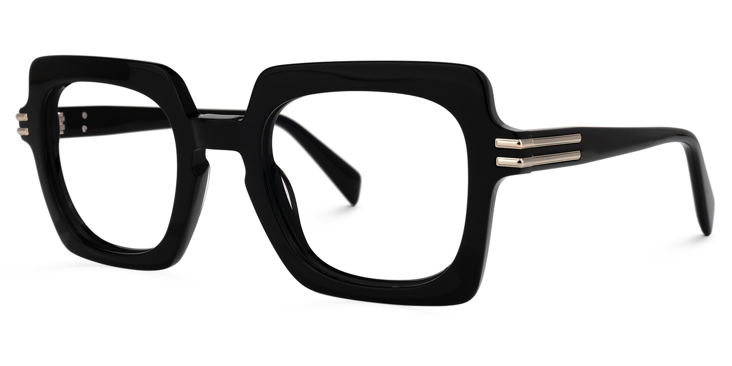 Nogueda Square Black Glasses | ZEELOOL UK1