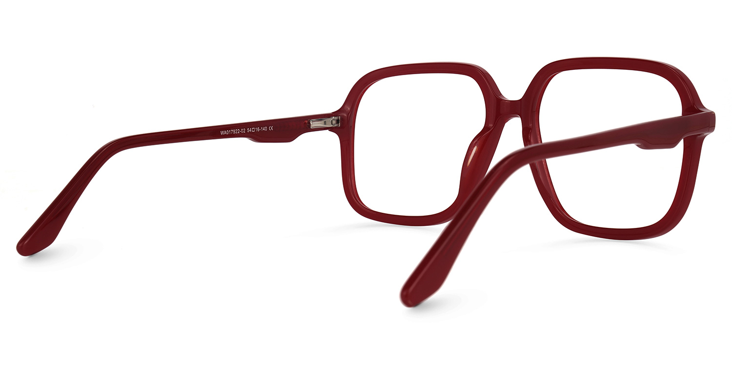 Caroline Square Red Glasses | ZEELOOL UK3
