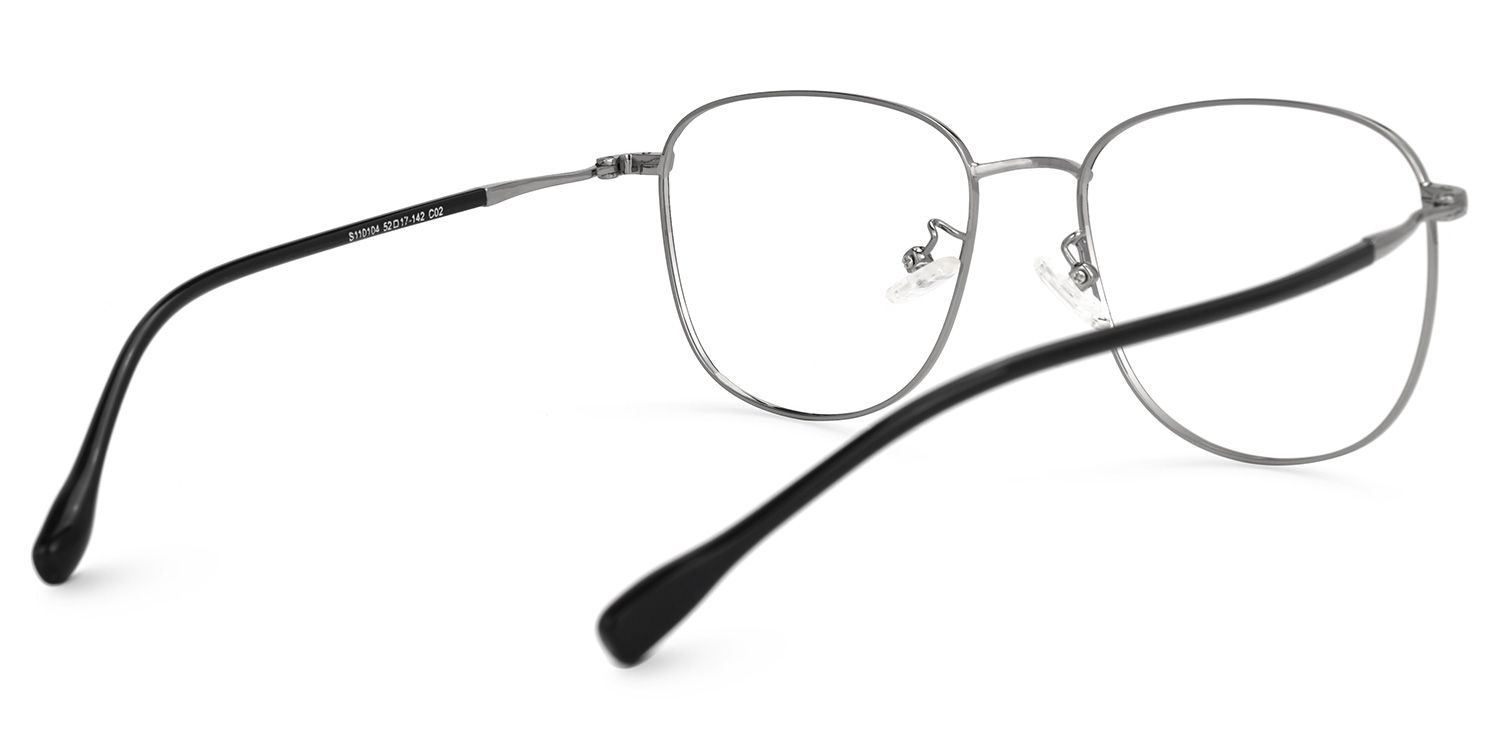 Navedo Square Black-Silver Glasses | ZEELOOL UK3
