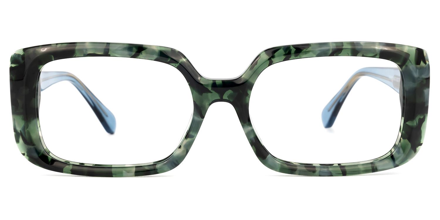 Jammie Rectangle Green-Tortoise Glasses | ZEELOOL UK0
