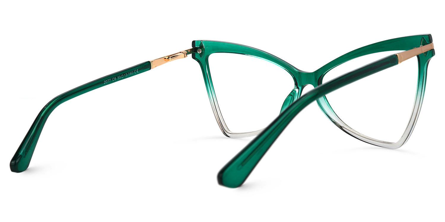 Cristina Geometric Green Glasses | ZEELOOL UK3