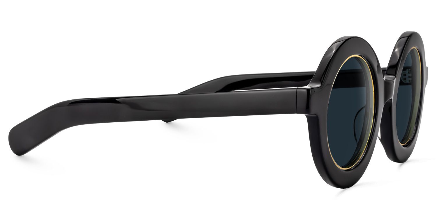 Calhoun Round Black Sunglasses | ZEELOOL UK2