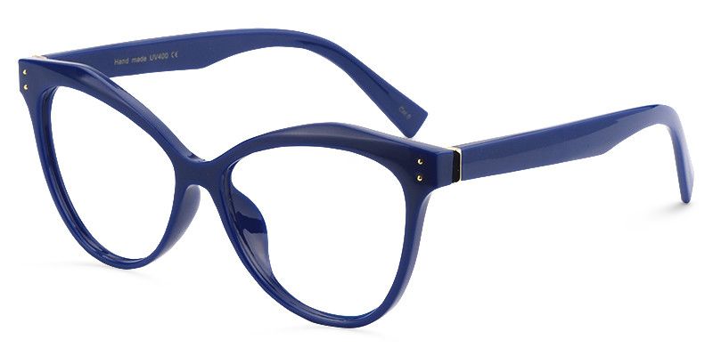 Saul Cat Eye Dark Blue Glasses  | ZEELOOL UK4