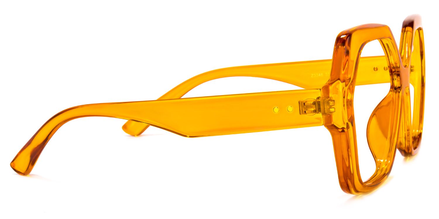 Piper Geometric Earthy-Yellow Glasses | ZEELOOL UK3