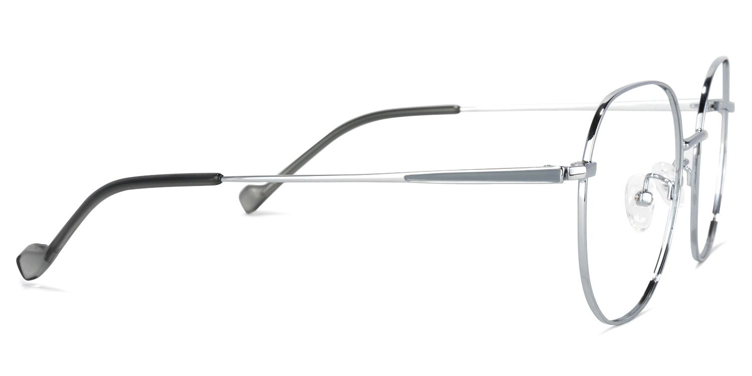 Qusay Round Silver Glasses | ZEELOOL UK3