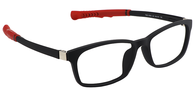 Lacy Rectangle Black Red Sports Glasses | ZEELOOL UK4