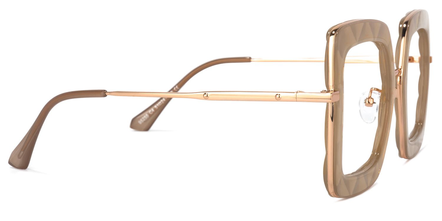 Tucker Square Beige Glasses | ZEELOOL UK3