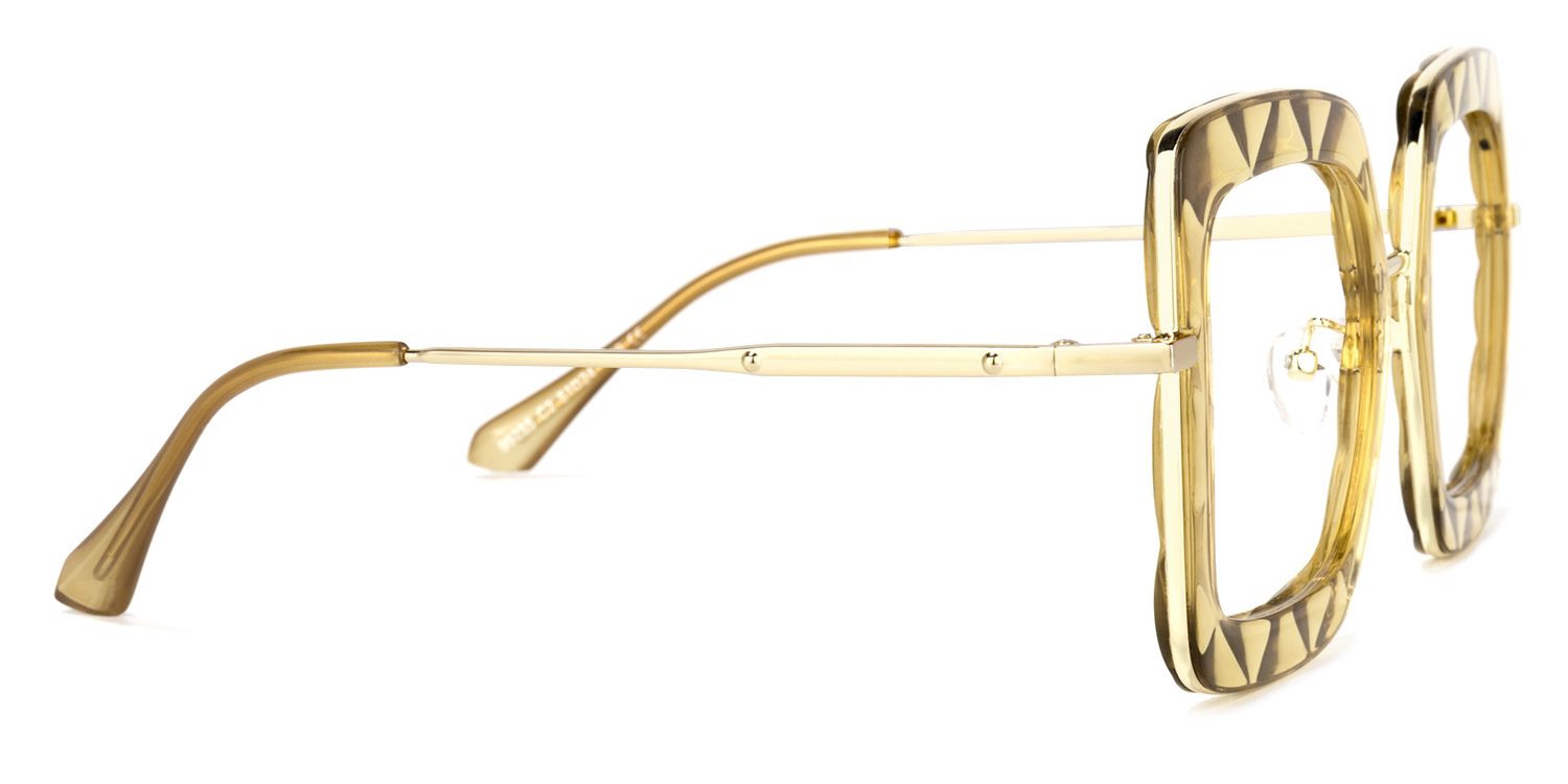 Tucker Square Yellow Glasses | ZEELOOL UK3
