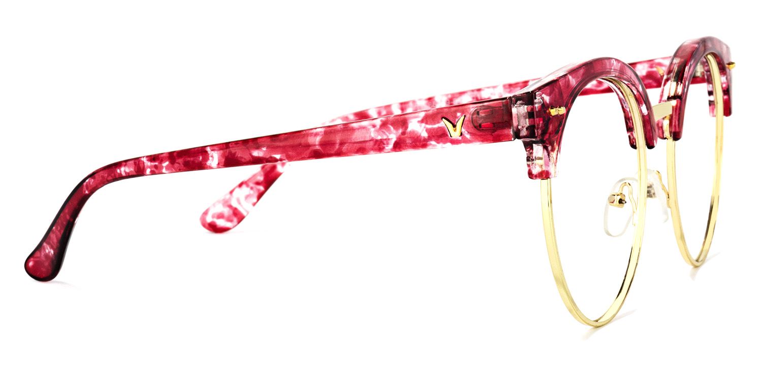 Tatiana Browline Red-Floral Glasses | ZEELOOL UK3