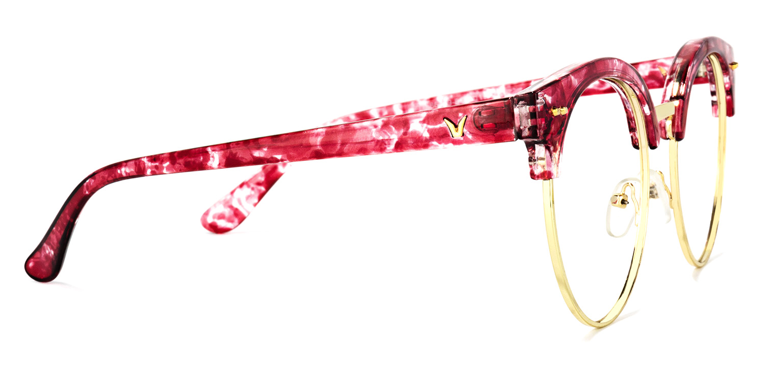 Tatiana Browline Red-Floral Glasses | ZEELOOL UK3