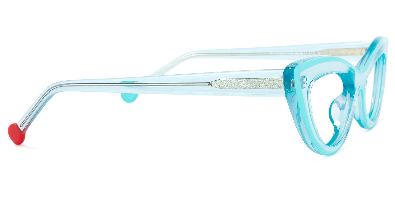 Yuki Cateye Light-Blue Glasses | ZEELOOL UK3
