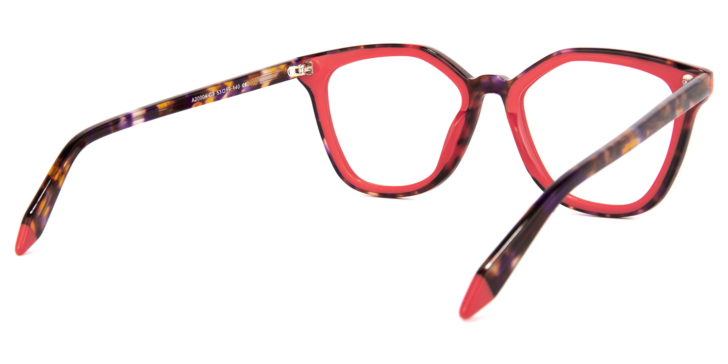 Yannick Square Red Glasses | ZEELOOL UK4