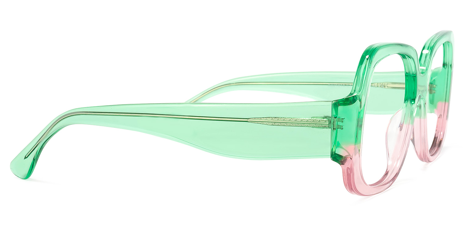 Erkrath Square Green-Pink Glasses | ZEELOOL UK3