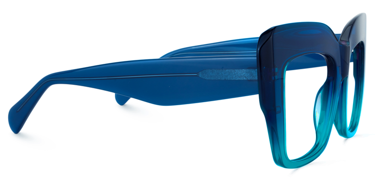 Charmaine Blue-Green Square Glasses