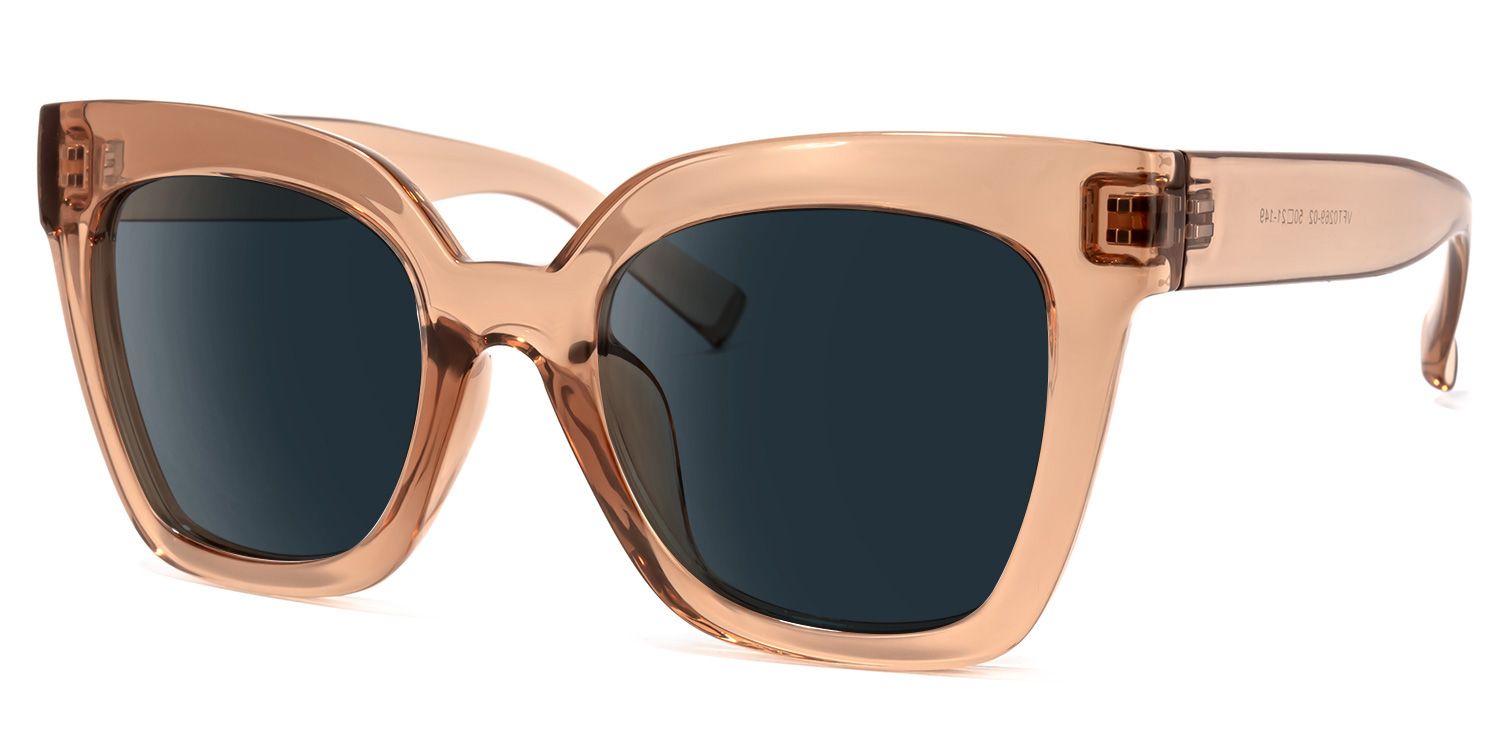 Square Malcolm Sunglasses with Beige Frames1