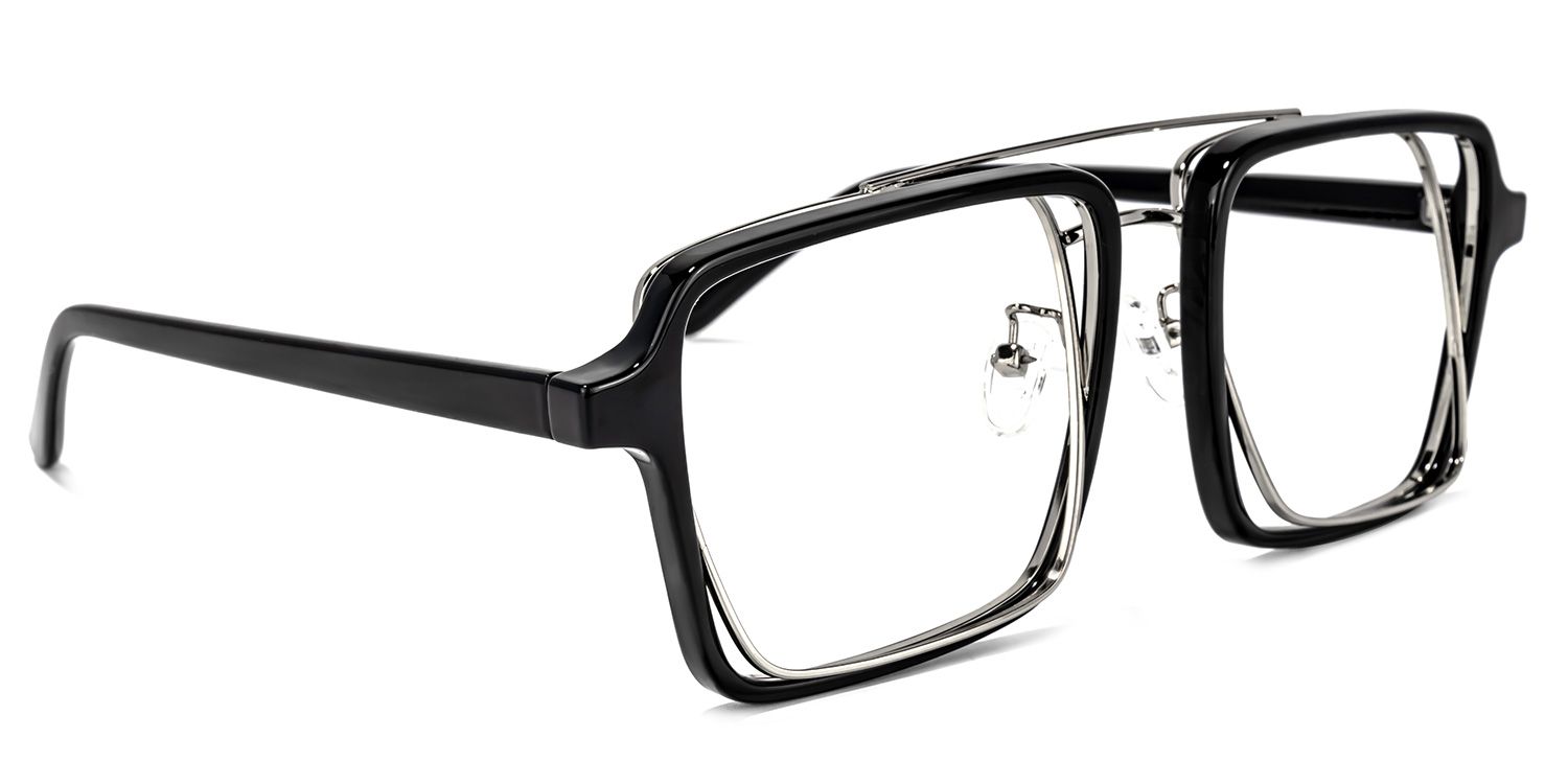 Aviator Black-Silver Glasses | ZEELOOL UK2