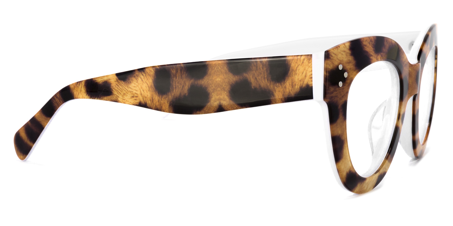 Torres Cat-eye Brown-Leopard Frame Glasses | ZEELOOL UK3