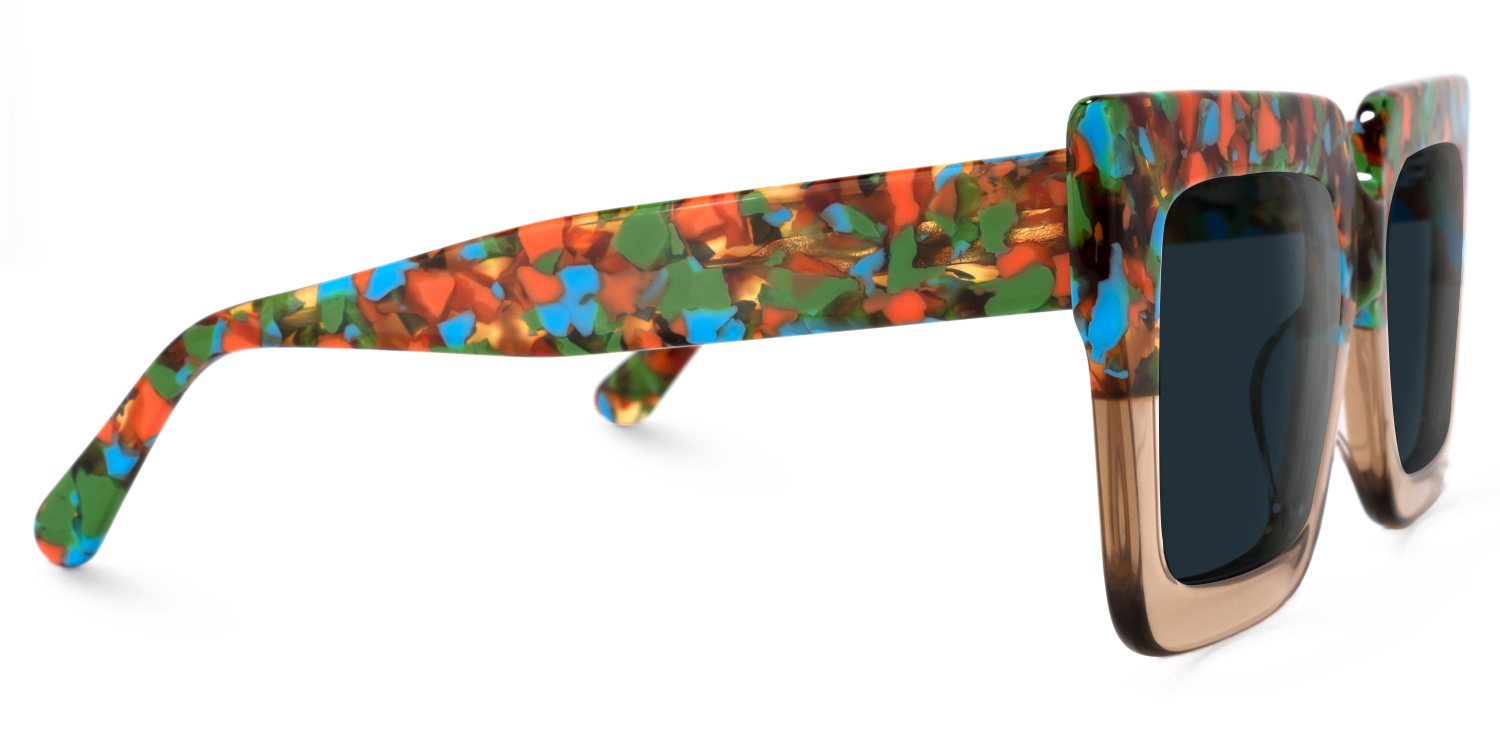 Brandon Square Champagne Sunglasses | ZEELOOL UK2