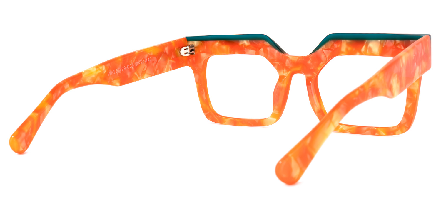Rosado Rectangle Orange Glasses | ZEELOOL UK4